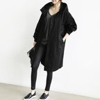 Women's Oversized Water-Resistant Button-Front Trench Coat