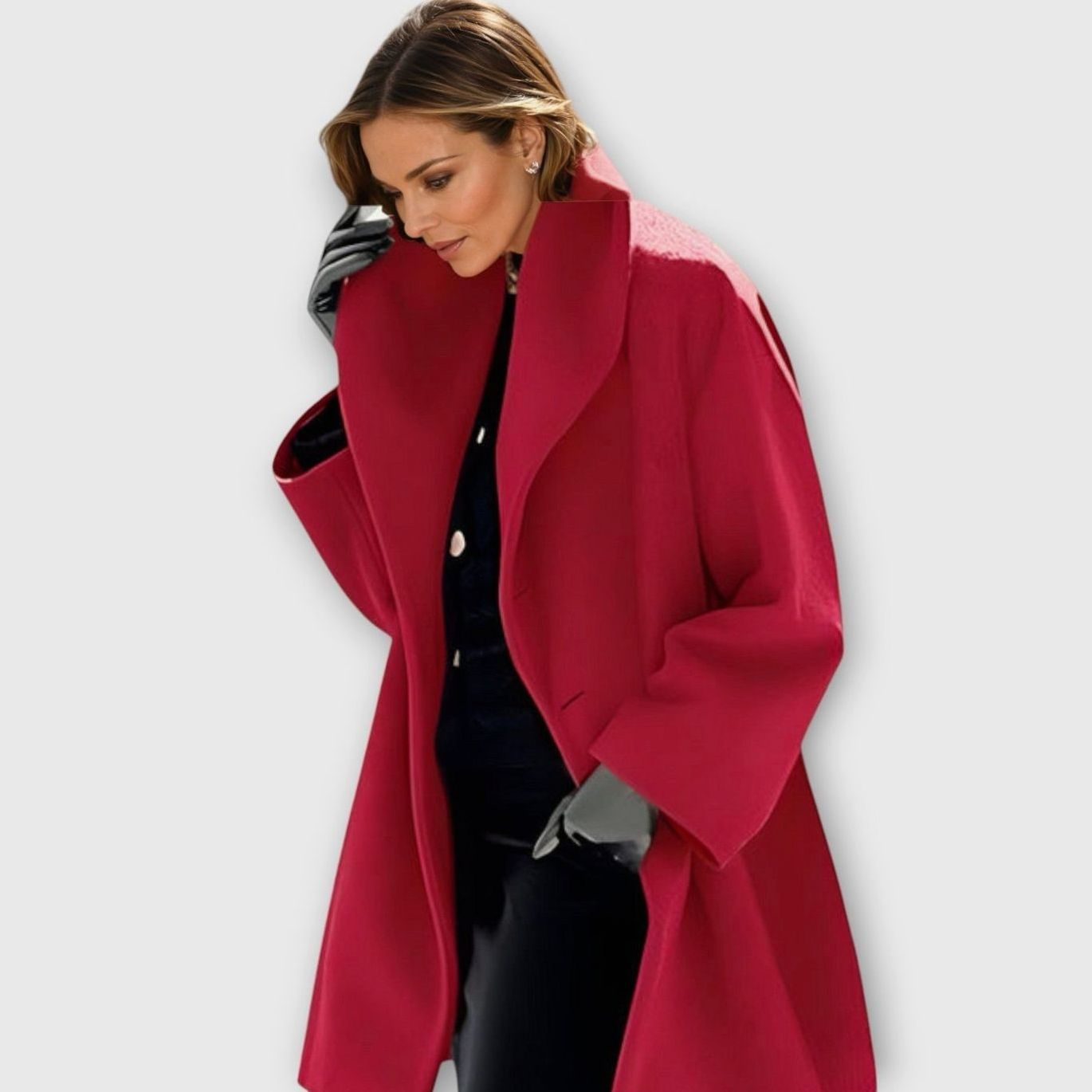 Women's Oversized Wide-Collar Longline Winter Coat