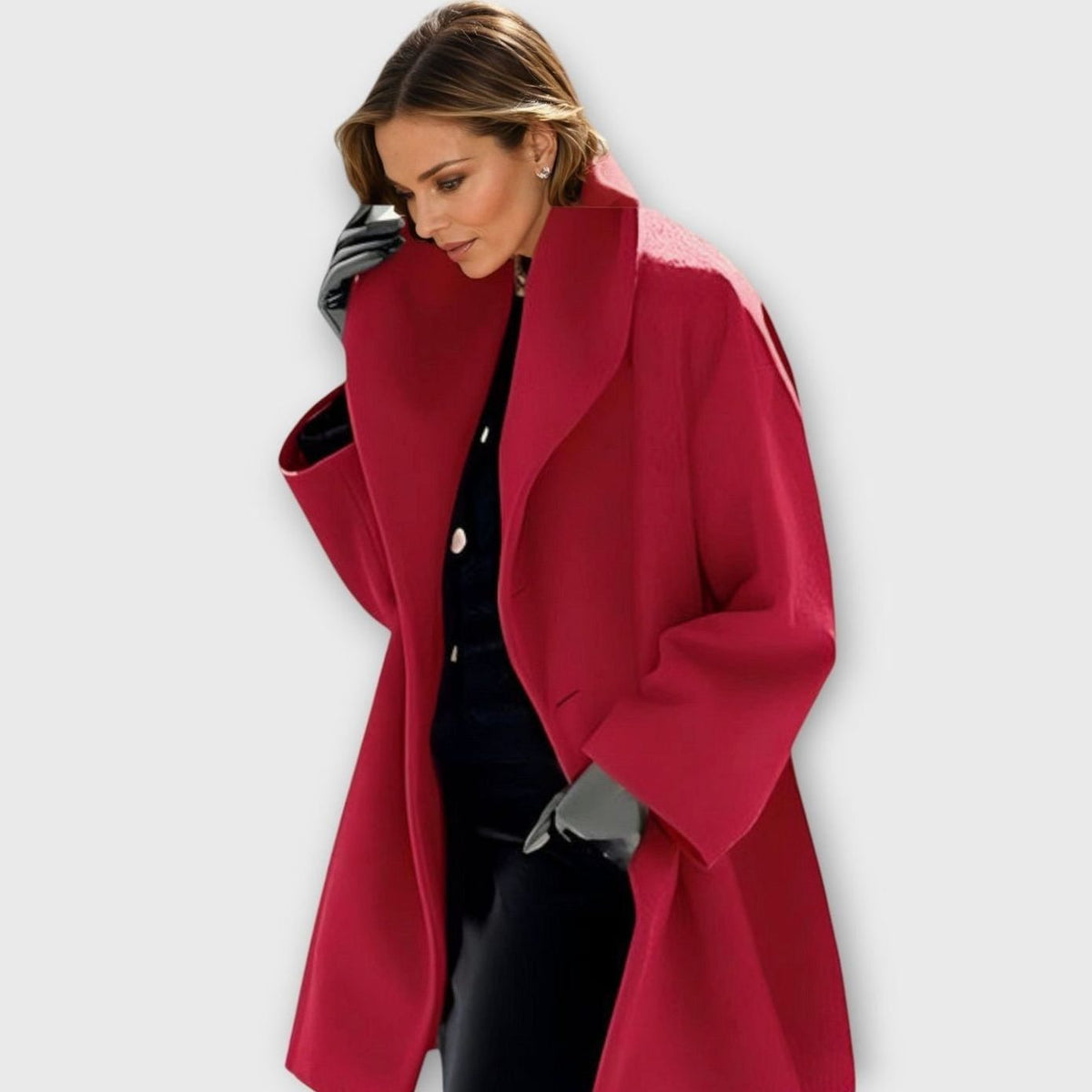 Women's Oversized Wide-Collar Relaxed-Fit Winter Coat