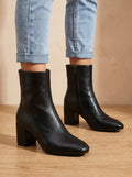Women's Sleek Pointed Booties for Office and Evening - Black