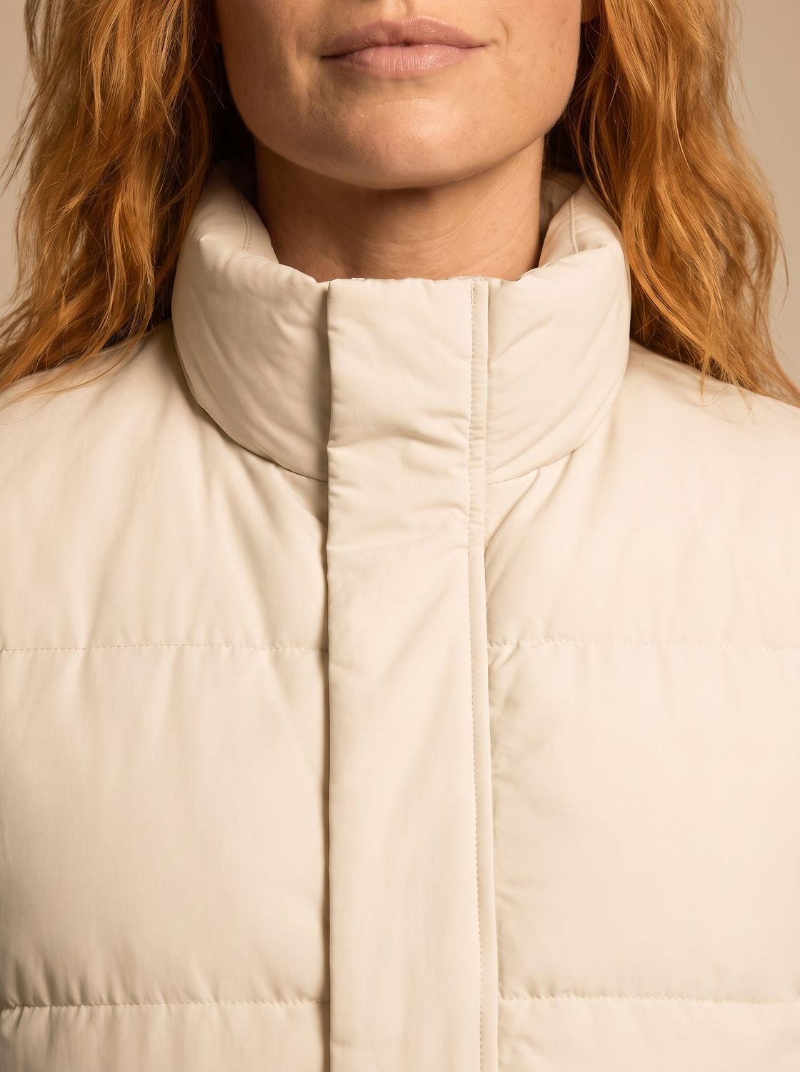 Women's Mock Neck Padded Vest with Flap Pockets