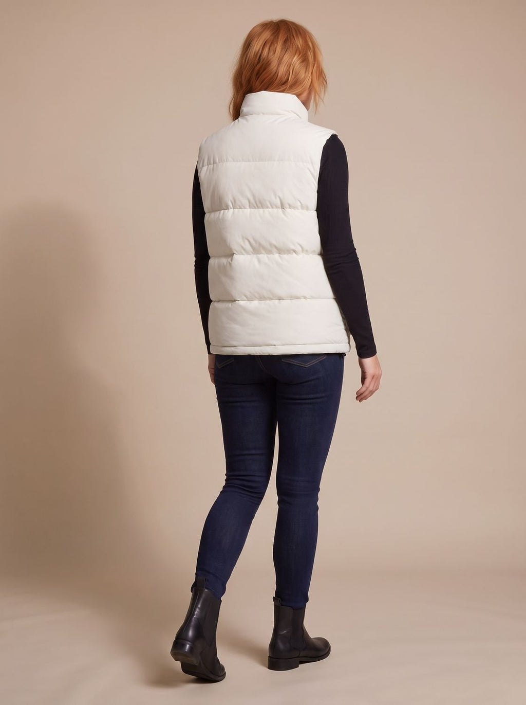 Women's Mock Neck Padded Vest with Flap Pockets