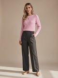 Women's Relaxed Cable Knit Crew Neck Sweater