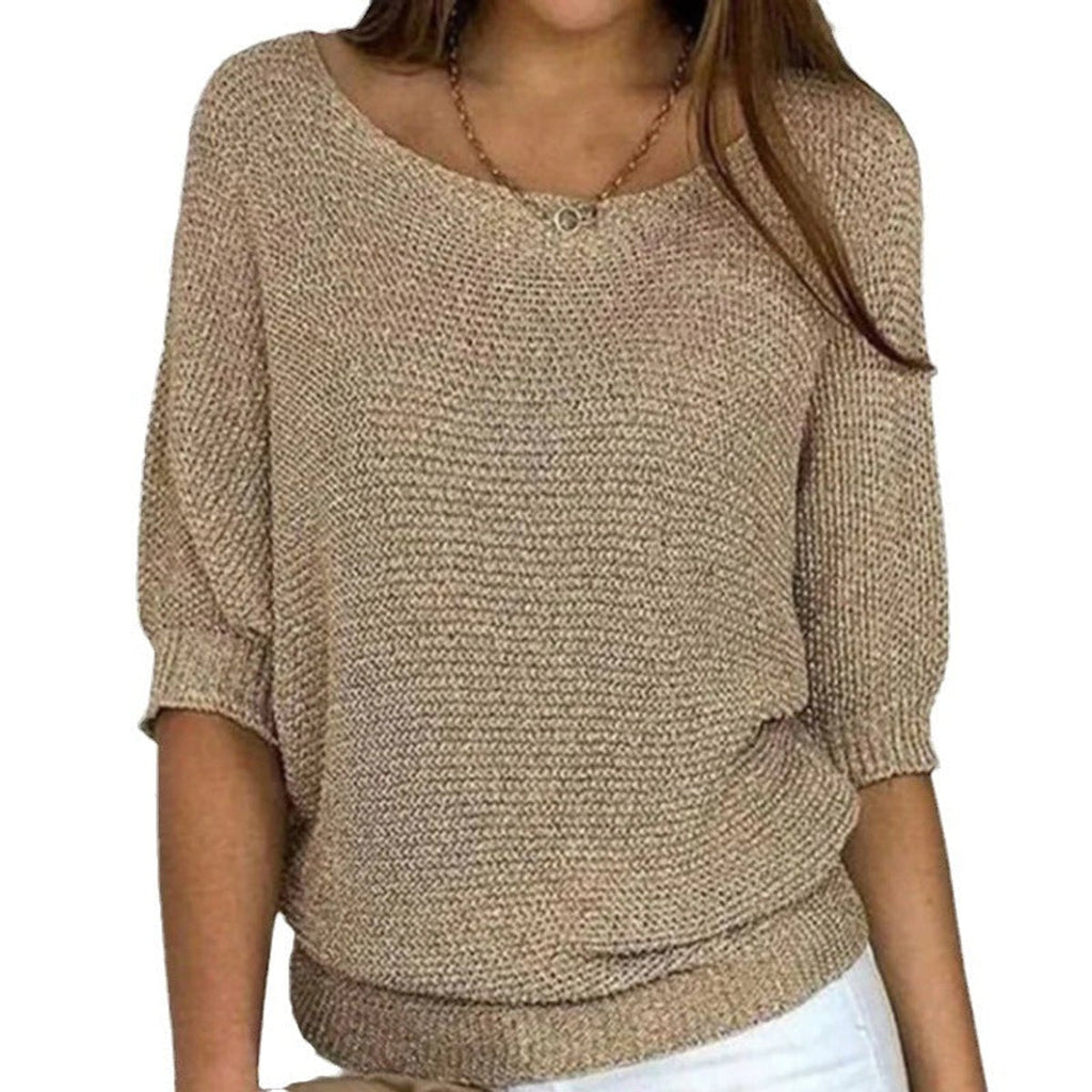 Women's Relaxed-Fit Batwing-Sleeve Knit Pullover Sweater