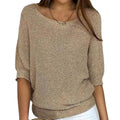 Women's Relaxed-Fit Batwing-Sleeve Knit Pullover Sweater