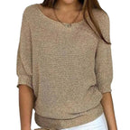 Women's Relaxed-Fit Batwing-Sleeve Knit Pullover Sweater