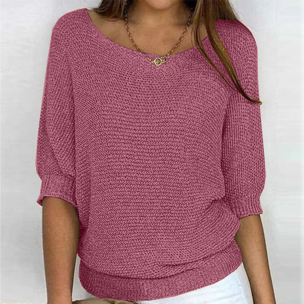 Women's Relaxed-Fit Batwing-Sleeve Knit Pullover Sweater