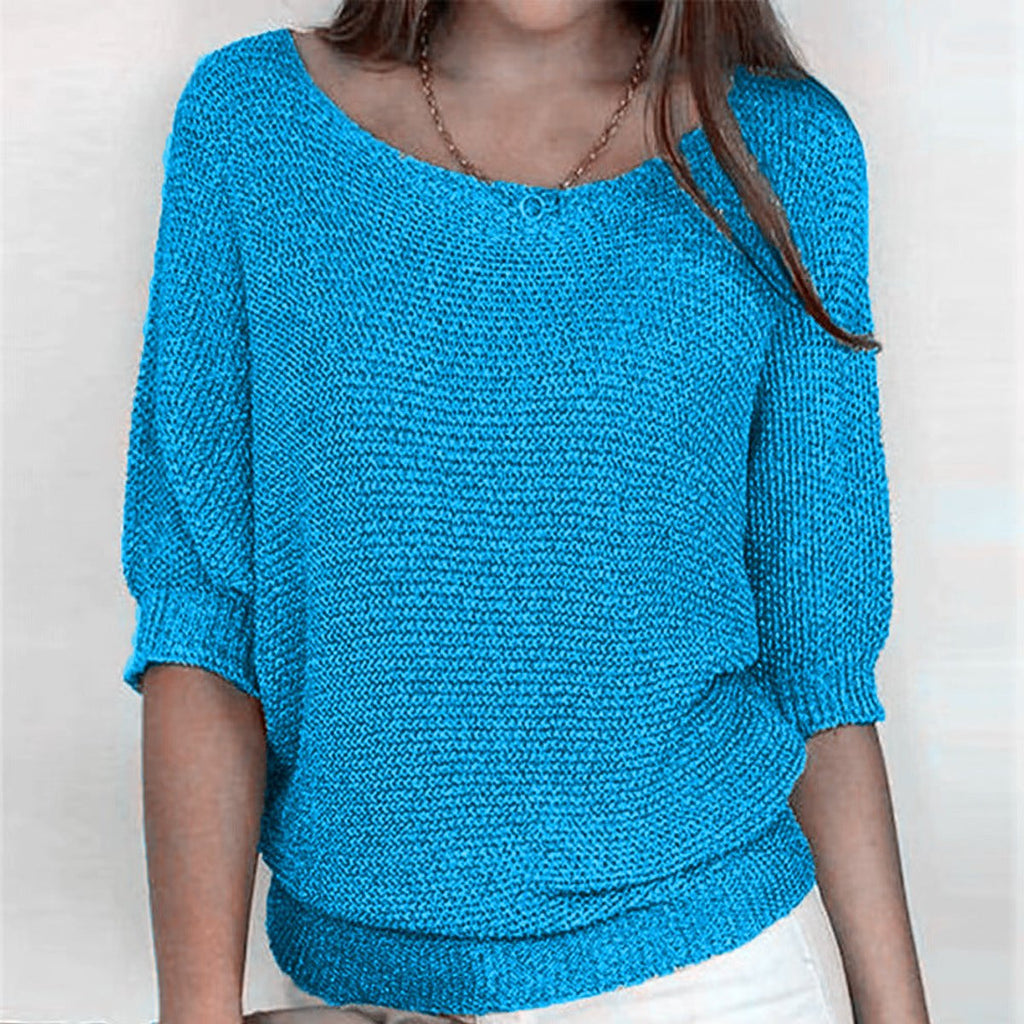 Women's Relaxed-Fit Batwing-Sleeve Knit Pullover Sweater