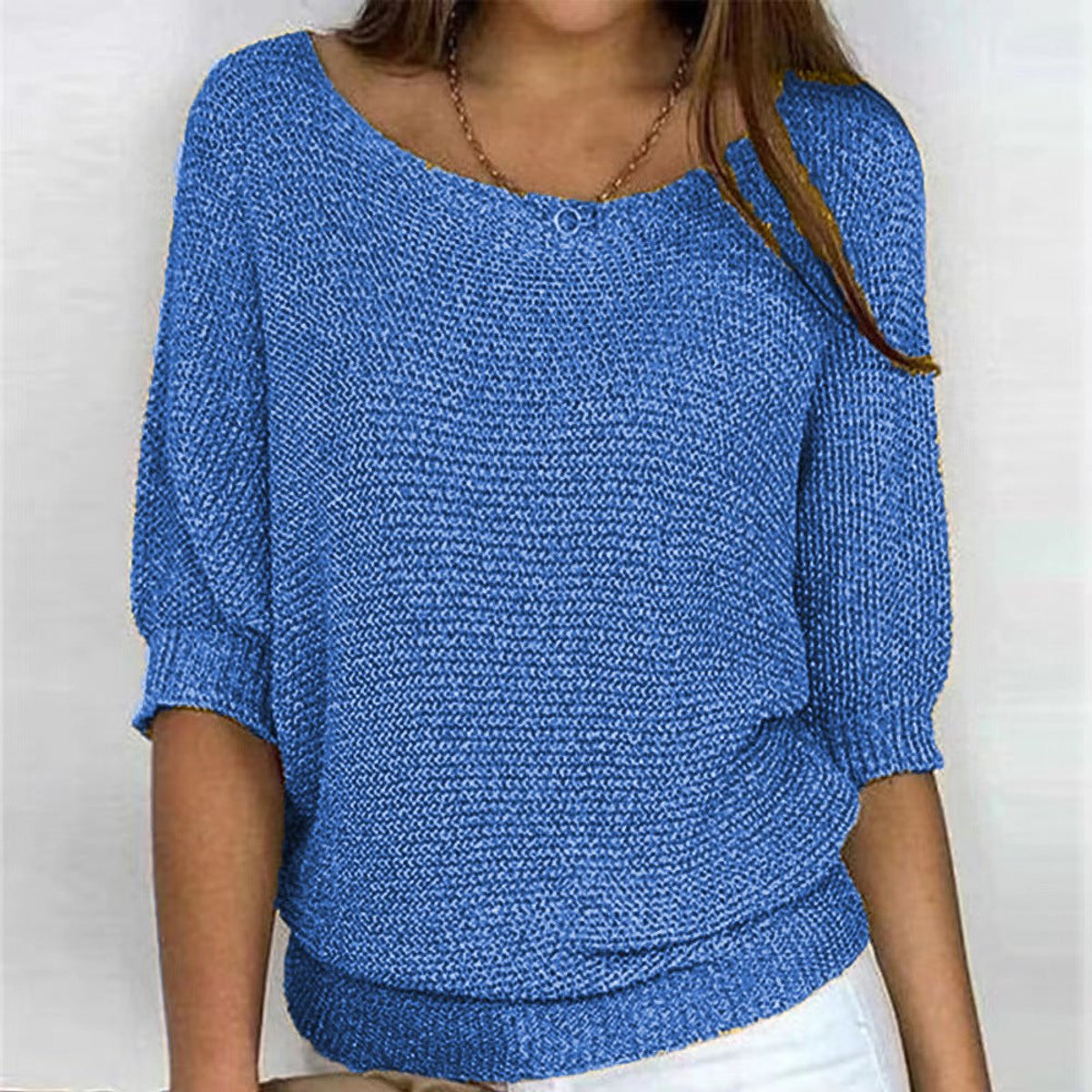 Women's Relaxed-Fit Batwing-Sleeve Knit Pullover Sweater