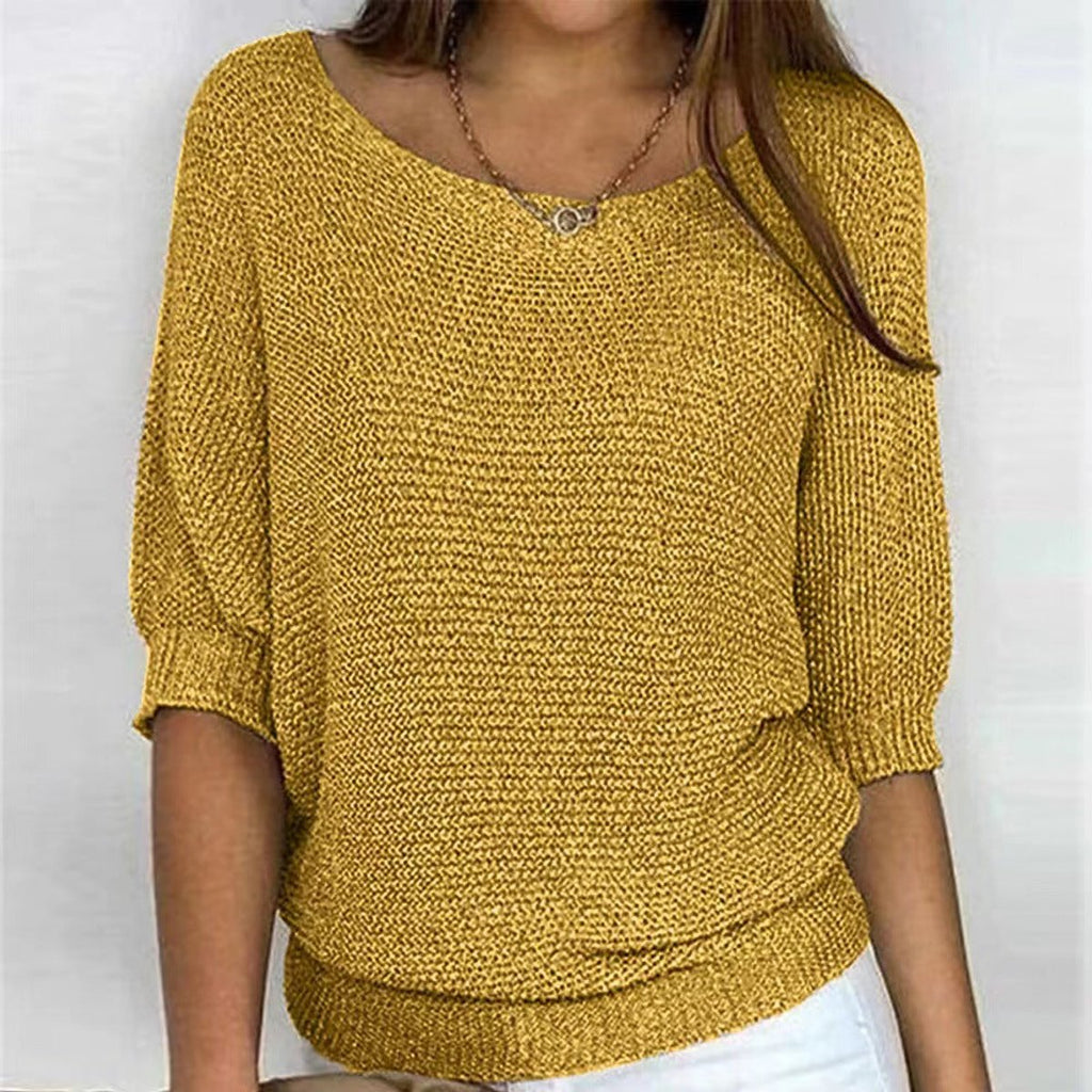Women's Relaxed-Fit Batwing-Sleeve Knit Pullover Sweater