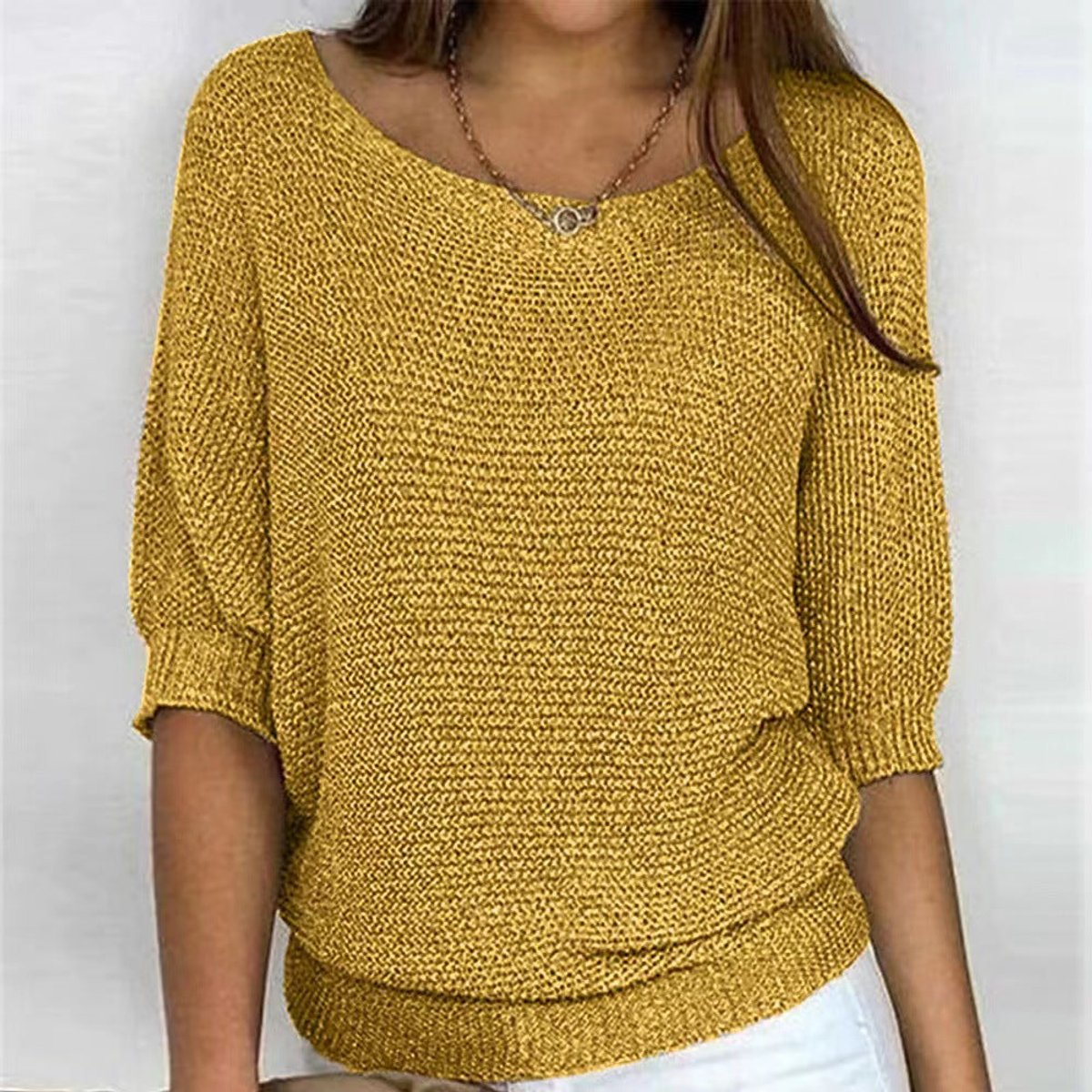 Women's Relaxed-Fit Batwing-Sleeve Knit Pullover Sweater