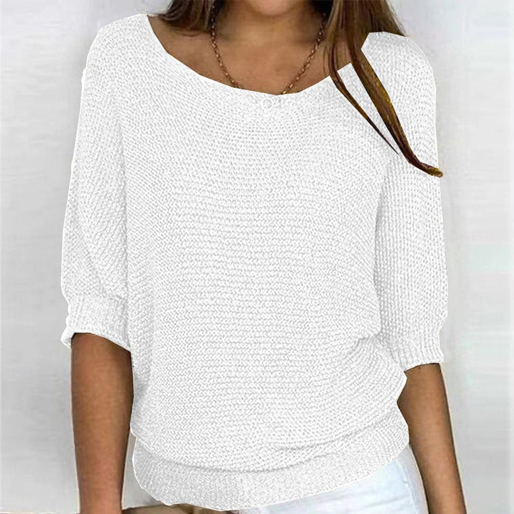 Women's Relaxed-Fit Batwing-Sleeve Knit Pullover Sweater