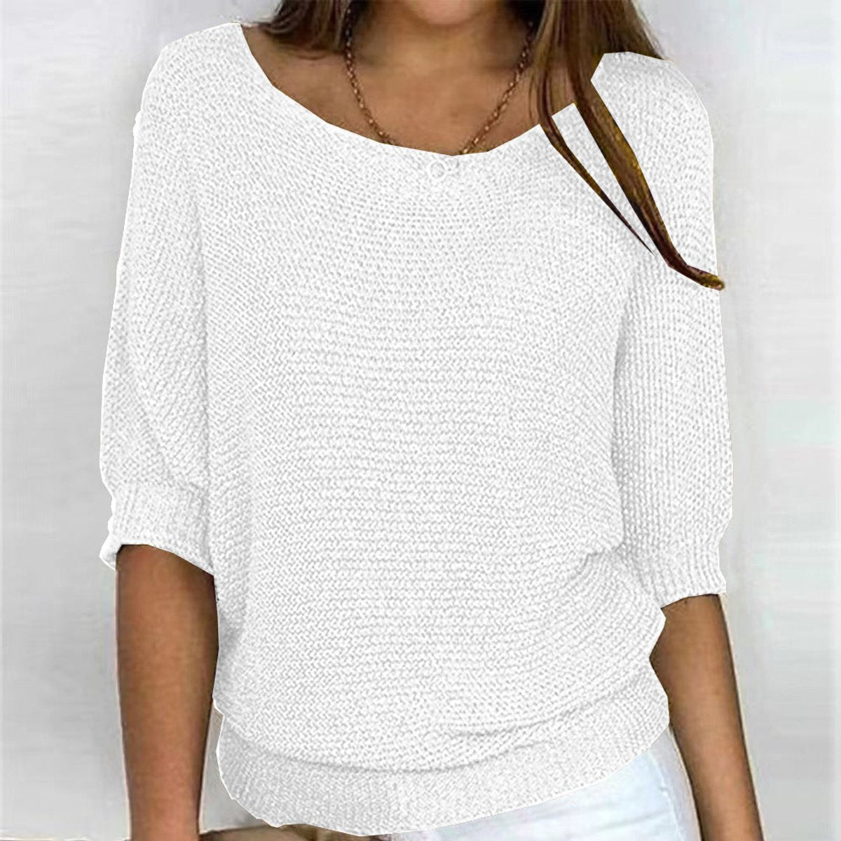 Women's Relaxed-Fit Batwing-Sleeve Knit Pullover Sweater