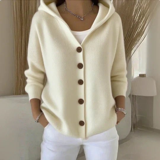 Women's Relaxed-Fit Hooded Button-Front Knit Cardigan