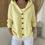 Women's Relaxed-Fit Hooded Button-Front Knit Cardigan
