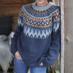 Women's Relaxed-Fit Nordic Fair Isle Pattern Sweater