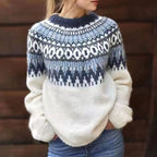 Women's Relaxed-Fit Nordic Fair Isle Pattern Sweater