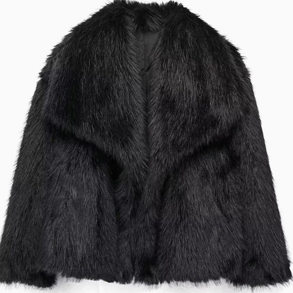 Women's Relaxed-Fit Open-Front Faux Fur Jacket