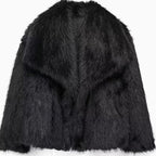 Women's Relaxed-Fit Open-Front Faux Fur Jacket