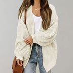 Women's Relaxed Oversized Knit Open Front Cardigan Sweater