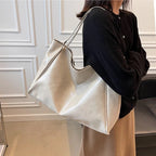 Women's Retro Large-Capacity PU Leather Shoulder Tote Bag