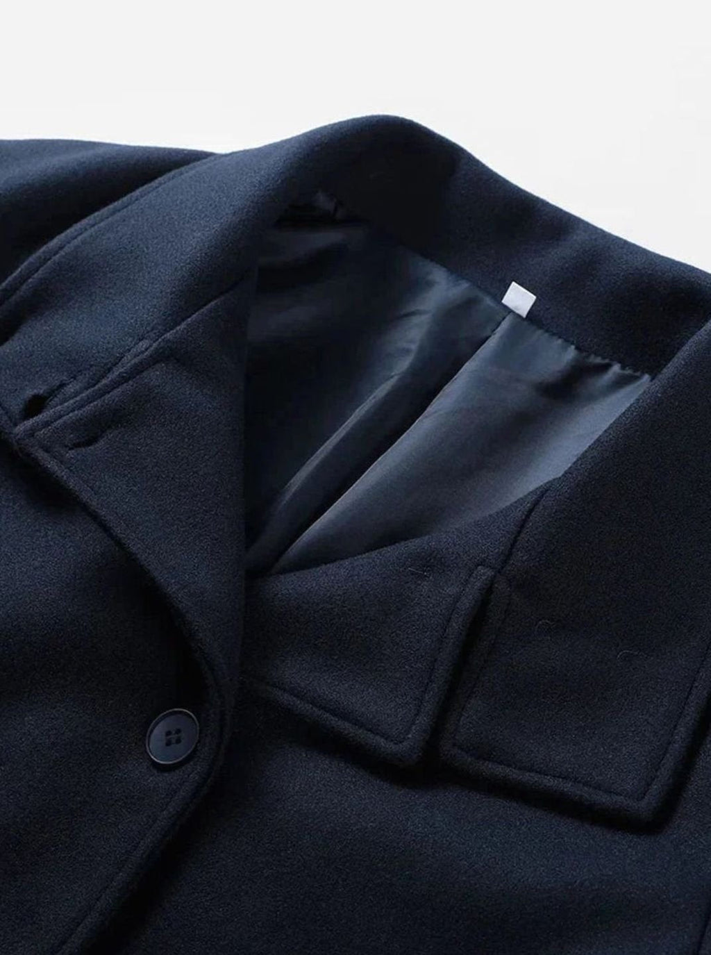 Women's Hip-Length Stand Collar Coat in Soft Wool Blend