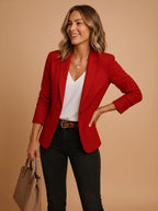 Women's Slim Fit Long Sleeve Tailored Blazer Jacket