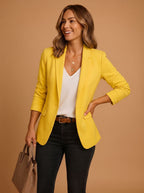 Women's Slim Fit Long Sleeve Tailored Blazer Jacket