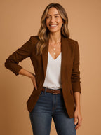 Women's Slim Fit Long Sleeve Tailored Blazer Jacket
