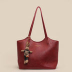 Women's Soft Vegan Leather Shoulder Tote Bag Plush Bunny