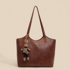 Women's Soft Vegan Leather Shoulder Tote Bag Plush Bunny