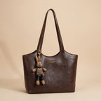 Women's Soft Vegan Leather Shoulder Tote Bag Plush Bunny