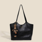 Women's Soft Vegan Leather Shoulder Tote Bag Plush Bunny