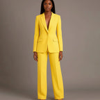Women's Tailored Single-Button Blazer Pants Suit Set