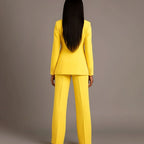 Women's Tailored Single-Button Blazer Pants Suit Set