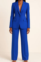 Women's Tailored Single-Button Blazer Wide-Leg Pants Suit Set
