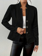 Women's Textured Cable-Knit Open-Front Quilted Jacket