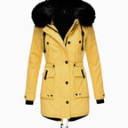 Women's Thick Faux Fur Hooded Drawstring Parka Coat
