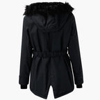 Women's Thick Faux Fur Hooded Drawstring Parka Coat