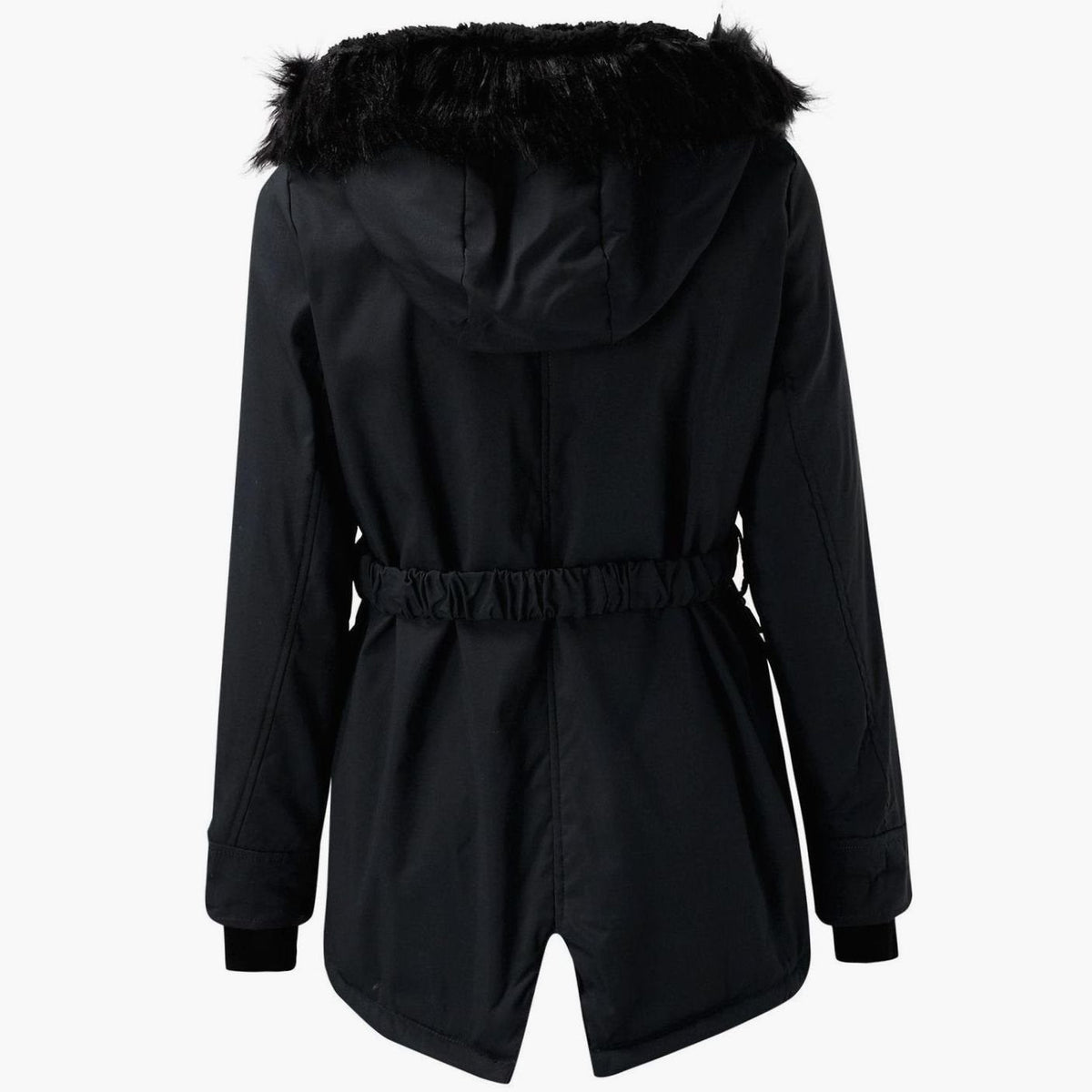 Women's Thick Faux Fur Hooded Drawstring Parka Coat
