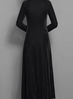 Women's Velvet Long Sleeve Formal Party Dress Maxi A-Line