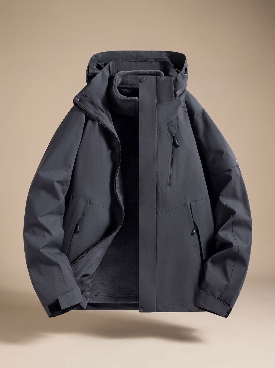 Women's Water-Repellent Straight Cut Jacket with Removable Hood