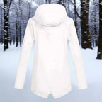 Women's Waterproof Hooded Rain Jacket Zip-Up Longline