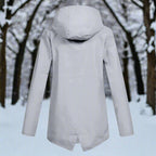 Women's Waterproof Hooded Rain Jacket Zip-Up Longline