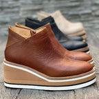 Women's Wedge Platform Slip-On Chelsea Boots