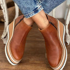 Women's Wedge Platform Slip-On Chelsea Boots