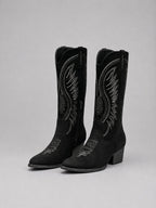 Women's Western Embroidered Suede Knee-High Ankle Boots