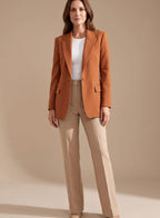 Women's Wide-Leg Blazer Flare-Pant Two-Piece Suit Set