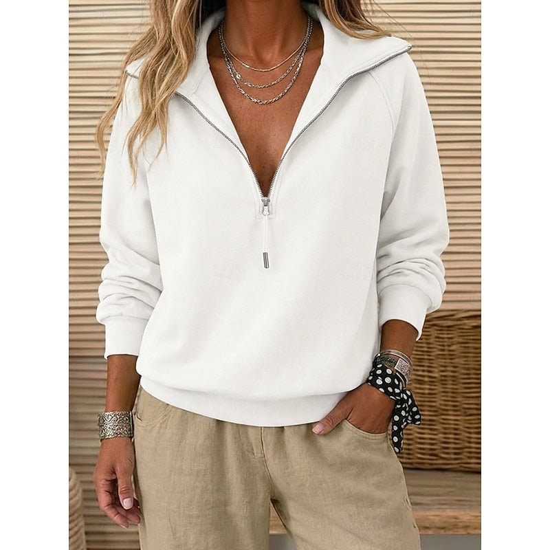 Women's Easy Everyday Quarter-Zip Sweater - White