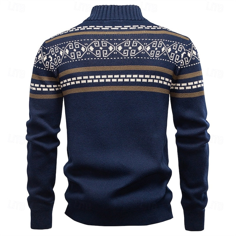 Women's Festive Fair Isle Zip Cardigan for Winter Weekends